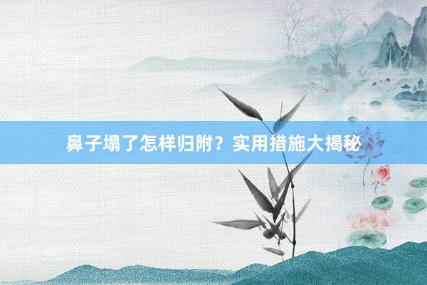 鼻子塌了怎样归附？实用措施大揭秘